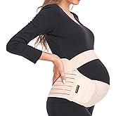 ChongErfei Maternity Belt, Pregnancy 3 in 1 Support Belt for Back/Pelvic/Hip Pain, Maternity Band Belly Support for Pregnancy Belly Support Band (M: Fit Ab 35.5"-47.3", Beige)