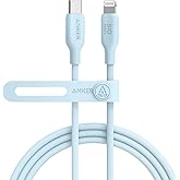 Anker USB C to Lightning Cable[6FT], MFi Certified, Bio-Based Charging Cord, for iPhone 14 Series,and More(USB 2.0, Blue)