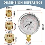 Innfeeltech 40mm Pressure Gauge BSP 1/8 to 1/2 Inch 0-21 Bar 0-300 PSI view 2