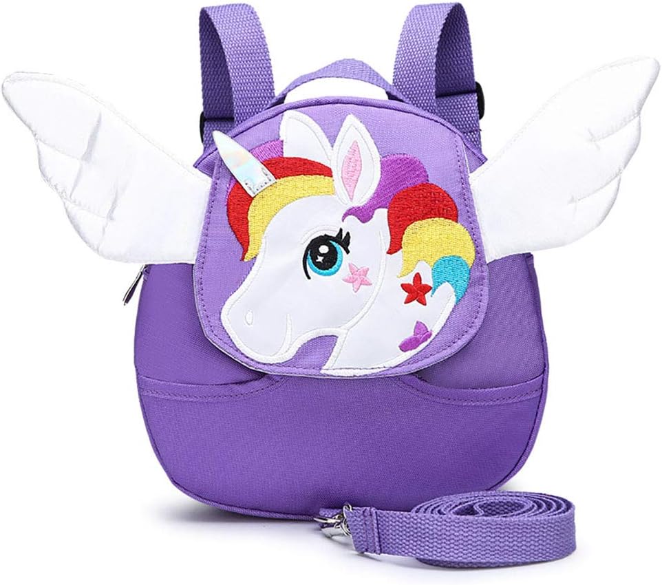 Toddlers Anti-Lost Backpack,Unicorn Child Baby Walking Safety Harness Mini Bag with Safety Leash for 1-3 Years Old Boys and Girls