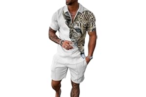 Kubsid Men Track Suits 2 Piece Set Summer Casual Outfits Fashion Polo Shirts Short Sleeve and Shorts Set Vacation Clothes