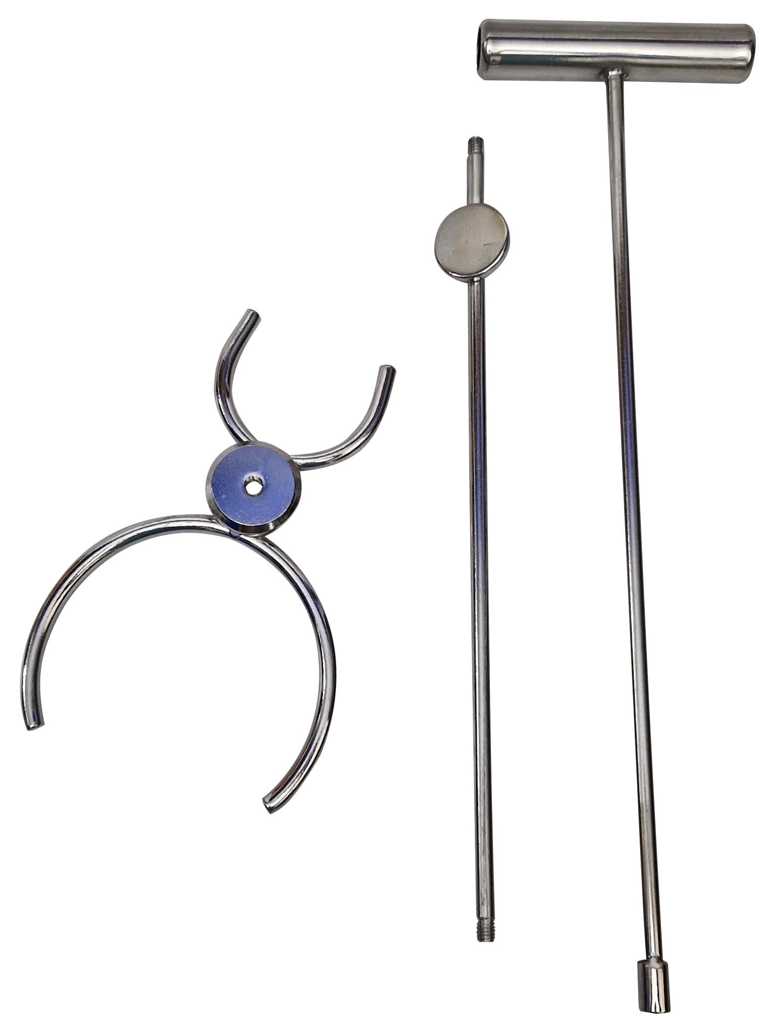 Acclaim Professional 3 Piece Heavy Duty Chrome Metal Screw Together Jack & Bowls Lifter 29.5” Tall T Shaped Handle Bowling Aid