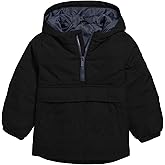 Haloumoning Boys Winter Hooded Puffer Jackets 1/4 Zip Long Sleeve Outerwear Warm Lightweight Down Coats 5-14 Years