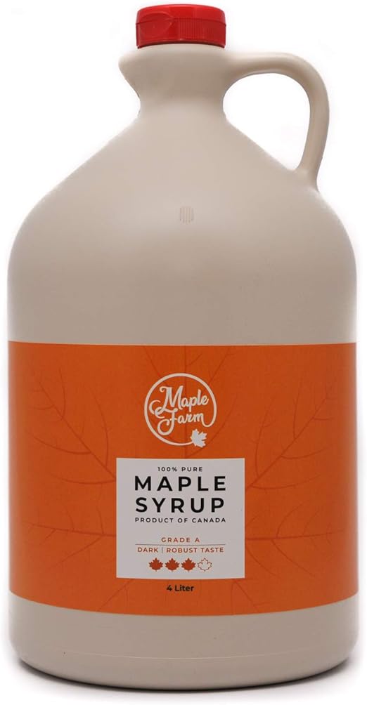 Maplefarm Ahornsiroop Pure Canadian Maple Syrup Dark 4 Litre Grade A Canadian Maple Syrup Pancake Syrup Gluten Free Vegan Amazon Nl
