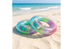 2-Pcs 35” Inflatable Pool Floats Fan Gear Merchandise Inner Tube for Adults and Teens,Colorful