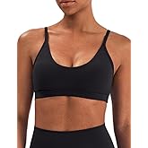 K-Swiss Sports Bras for Women - Light Impact Adjustable Thin Straps Wireless Padded Yoga Gym Workout Tops