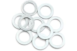 ACROPIX 12mm ID. 19.7mm OD. Engine Oil Crush Washers Drain Plug Gaskets Silver Tone - Pack of 10