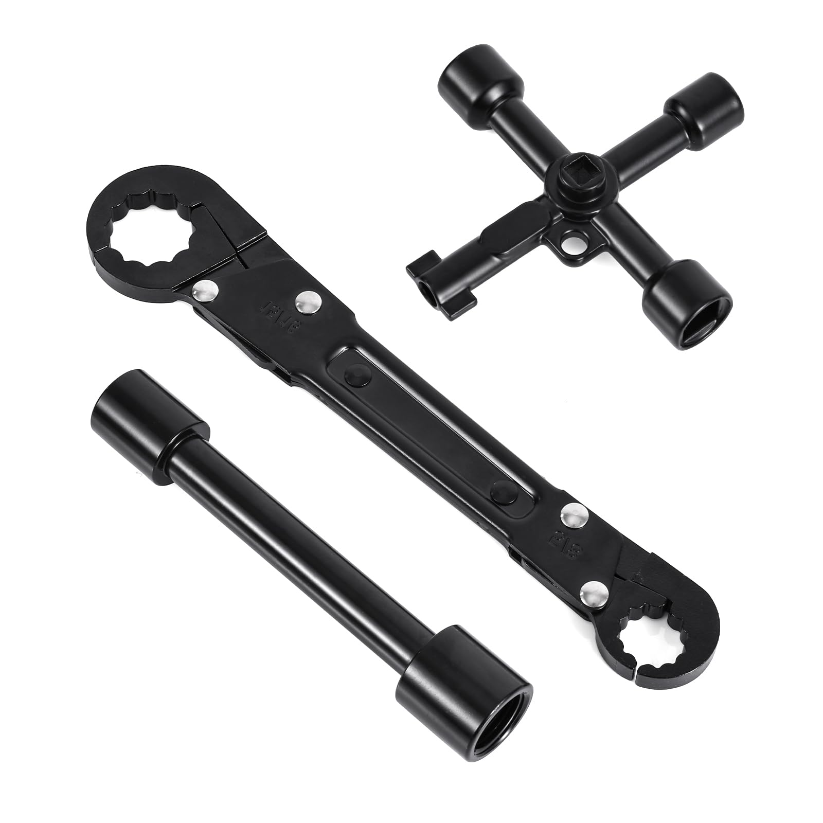 Gosknor 3pcs Plumbing Tools, Plumbers Angle Stop Wrench Angle Stop Wrench Set Plumbing Key Tools for Professional Plumber Pipe Angle-On Wrench Kit for Bathroom Kitchen Garden