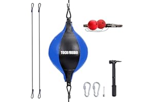 TOCO FREIDO Double End Punching Ball, Speed Bag with Difficulty Levels Boxing Reflex Ball with Headband, Perfect for Reaction, Agility, and Hand Eye Coordination Training