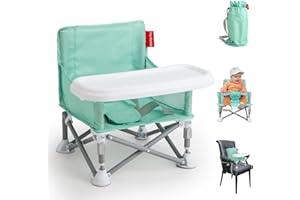 Tiny Marvels Portable 3-in-1 Baby Chair – Cozy Toddler Chair, Baby Seat with Tray, Booster Seat – Compact, Foldable, Safe with Child Safety Belt Carry Bag – Perfect for Travel & Family Time