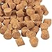 Size #4 Tapered Cork Plugs for Small Bottles and Test Tubes (0.6 x 0.47 x 0.5 in, 100 Pack)