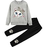 Little Girls Unicorn Outfits 2 Piece Kids Ruffle Sleeve Sweatshirt + Leggings Fall Leopard Clothing Sets 2-10 Years Old