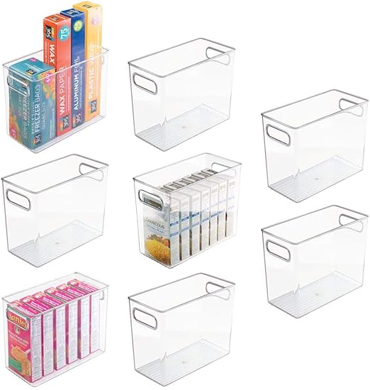 Amazon Com Mdesign Tall Plastic Kitchen Pantry Cabinet