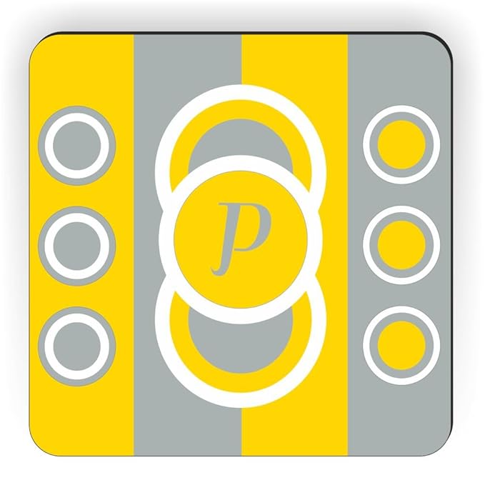 Rikki Caballero P Inicial círculo diseño Cuadrado imán para Nevera ...