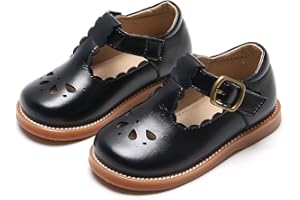 ESTINE Toddler Kids Bow School Uniform Oxford-Little Girls Flower Dress Party Shoes