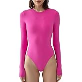 PUMIEY Women's Crew Neck Long Sleeve Bodysuit Sexy Tops Sharp Collection