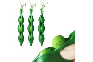 Acerich 3 Pack Edamame Keychain Fidget Toys - Squeeze-a-Bean Puchi Puti Mugen Pea Soybean Toys Gift
