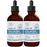 Dead Sea Collection Body Oil for Dry Skin - Collagen & Vitamin E - Moisturizing & Nourishing, Anti-Aging & Skin Elasticity Support for Face Pack of 2 (4 Fl. Oz Each)