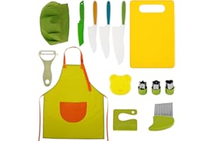 HSHGZSR 14Pcs Kids Cooking Set, Kids Cooking Knife Set, Safe Plastic Toddler Kitchen Cutter Set, Toddler Knife Set, Toddler K