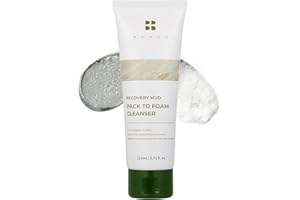 BRMUD Recovery Mud Pack to Foam Facial Cleanser for Sebum Control and Makeup Cleansing 110ml (3.72 fl.oz.) - 2-in-1 Foaming Cleanser for Pore Reduction, Hydrating and Pore Tightening