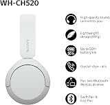 Sony WH-CH520 Wireless Bluetooth On-Ear Headphones - 50hr Battery, Lightweight, view 2