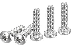 DTGN #4-40x1/2 Pan Head Machine Screws, 100Pcs 304 Stainless Steel, Phillips Drive, UNC Full Thread, Bright Finish, Screws Bolts Kit