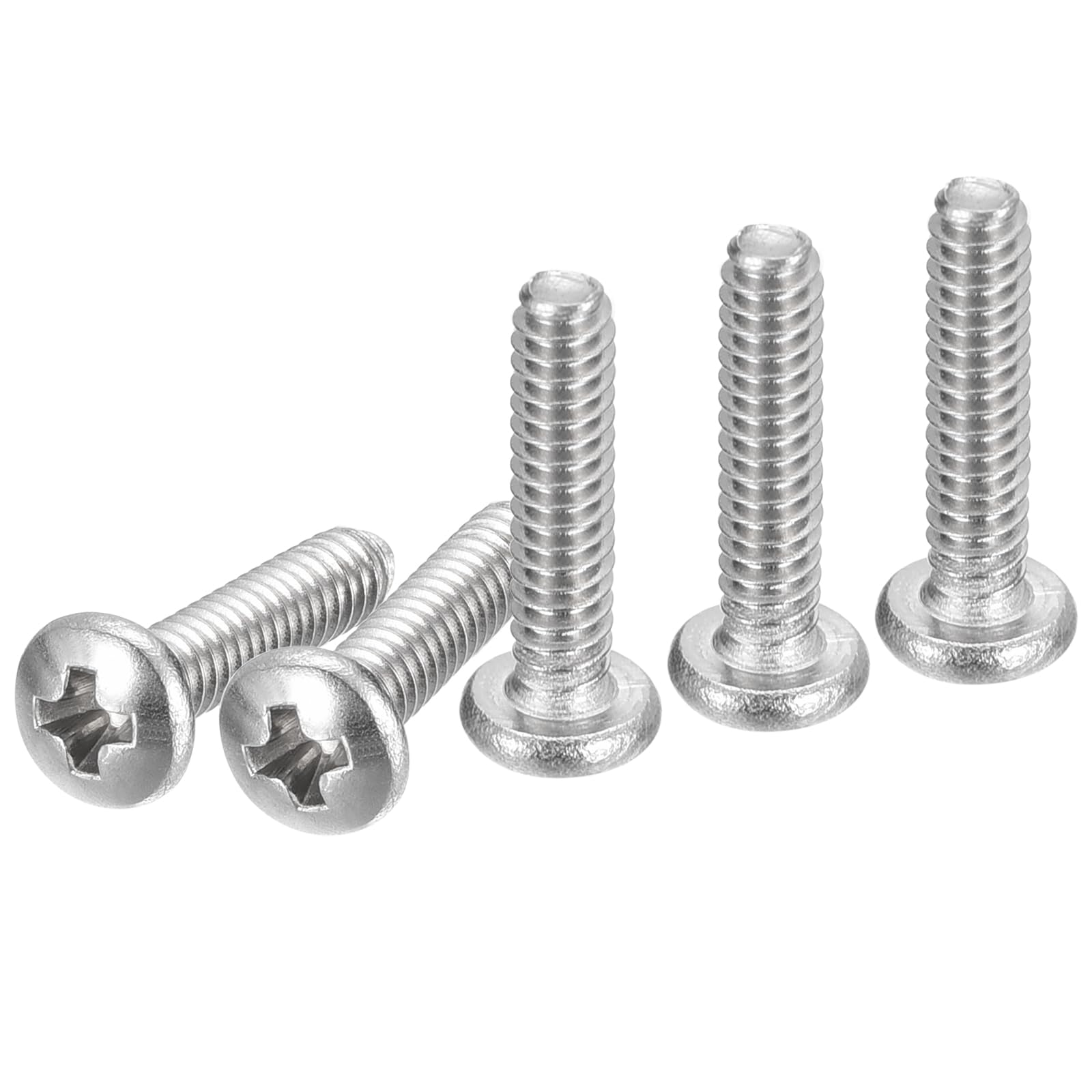 DTGN #4-40x1/2" Pan Head Machine Screws, 100Pcs 304 Stainless Steel, Phillips Drive, UNC Full Thread, Bright Finish, Screws Bolts Kit