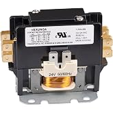 VEXUNGA 1 Pole 30 Amp 24 VAC Coil AC Contactor 1P 30A 24V 50/60Hz AC Motor Contactor Replacement for HN51KC024 Air Conditioner Compressor Condenser Unit Contactors