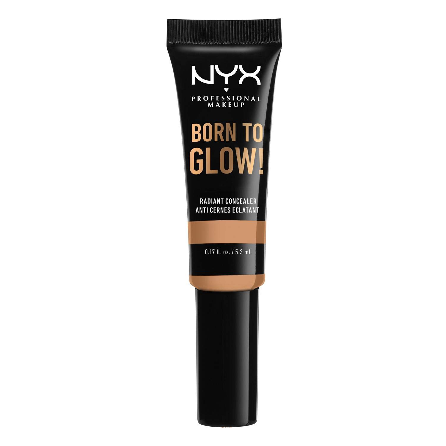 NYX Professional Makeup Born to Glow Radiant Concealer, Iridescent Finish, Reduces Under Eye Circles, Highlight and Contour, Vegan Formula, Shade: Neutral Buff