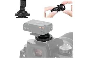 JJC Cold Shoe Mount Adapter for DJI Mic Mini with 1/4"-20, Durable ABS Cold Shoe Adapter Angle Adjustable, Hot Shoe Accessori