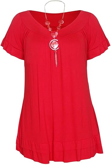 plus size red tops uk