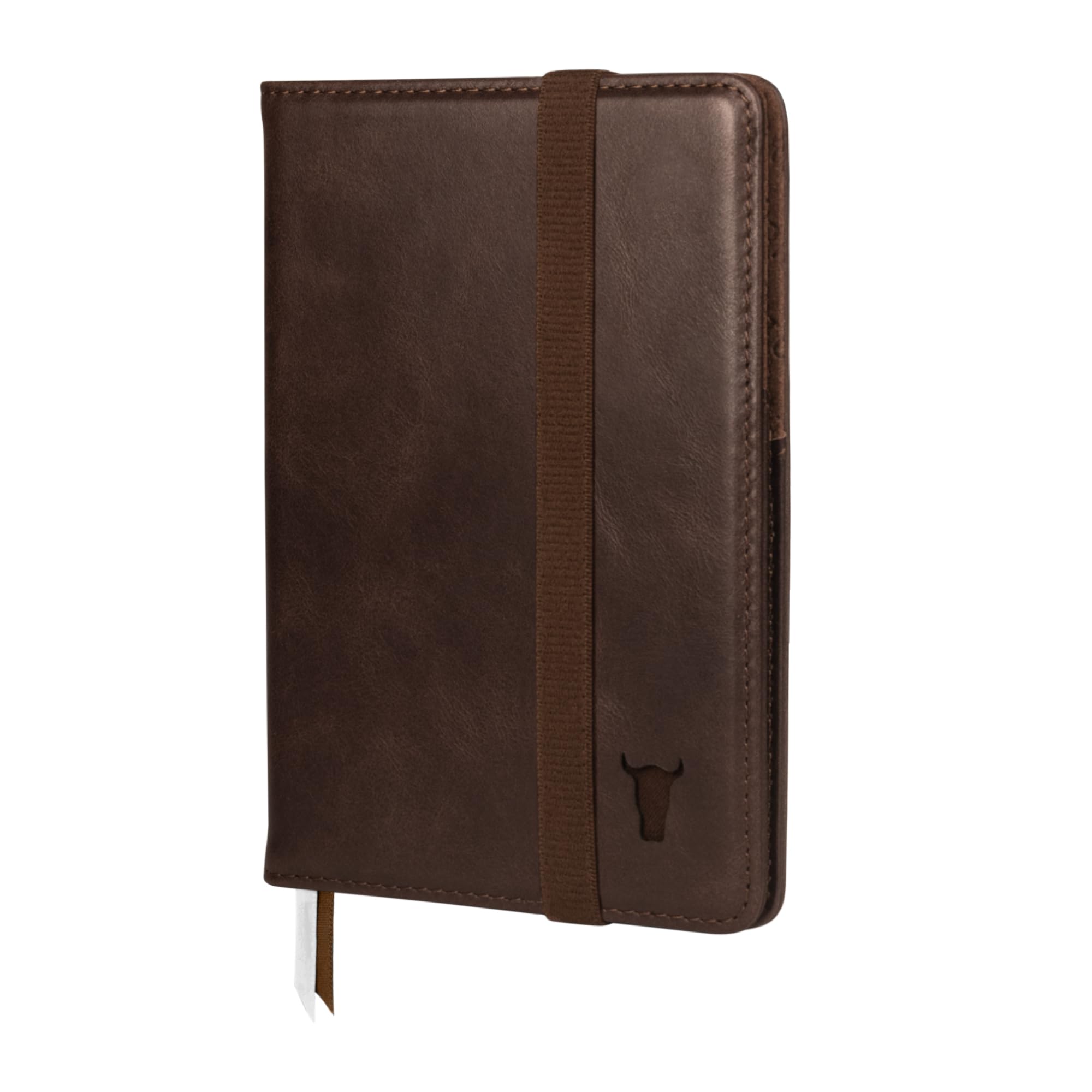 TORRO Passport Holder – Genuine Leather Passport Cover with Elasticated Closure Strap (Dark Brown)