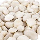 Nicunom 6lbs White River Rocks, 1-2 Inch Small White Pebbles for Plants, Polished Decorative Stones for Fish Tank Aquariums V