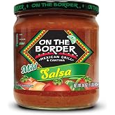On The Border Original Mild Salsa, 16 oz Jar (4 Count) | Jalape&ntilde;os, onions, tomatoes and garlic for authentic Mexican flavor; gluten-free, vegan, no added sugar or artificial colors
