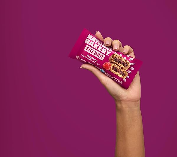 NATURE’S BAKERY WHOLE WHEAT FIG BARS, RASPBERRY, REAL FRUIT, VEGAN, NON-GMO, SNACK BAR, 1 BOX WITH 12 TWIN PACKS (12 TWIN PACKS)