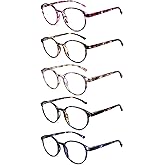 JOLISU 5 Pack Reading Glasses For Women,Blue Light Blocking Computer Reader Spring Hinge Eyeglasses