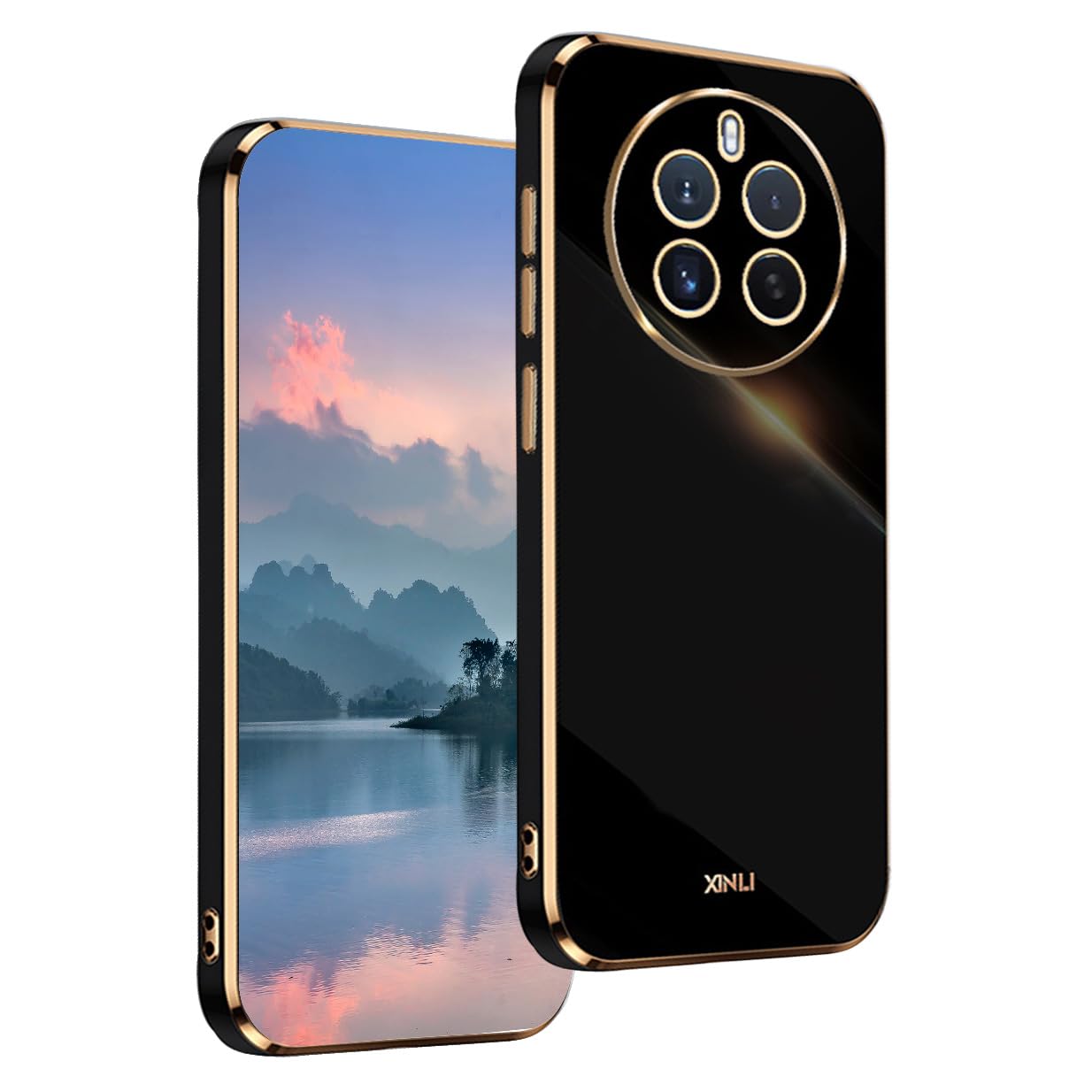 UPLAI Case for Realme 12 Pro 5G/Realme 12 Pro+ Plus 5G, Ultra Thin Shockproof Protection Cover with Electroplating Design, Premium TPU Bumper and Soft Silicone Stylish Durable Cover.(Black) — image 1