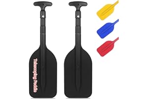 DEDU Boat Paddle Telescoping 2 Pack, Boat Oars Collapsible Emergency Paddle 21"-43" Adjustable, Telescoping Canoe Paddle Aluminum Shaft Anti Slip for Kids and Adults