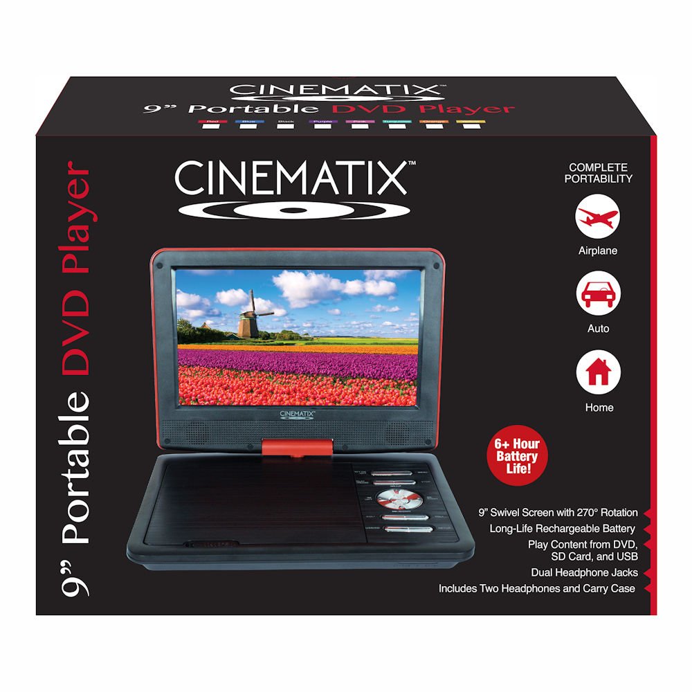 Cinematix 9" Portable DVD Player with 6 + Hour battery Life eBay
