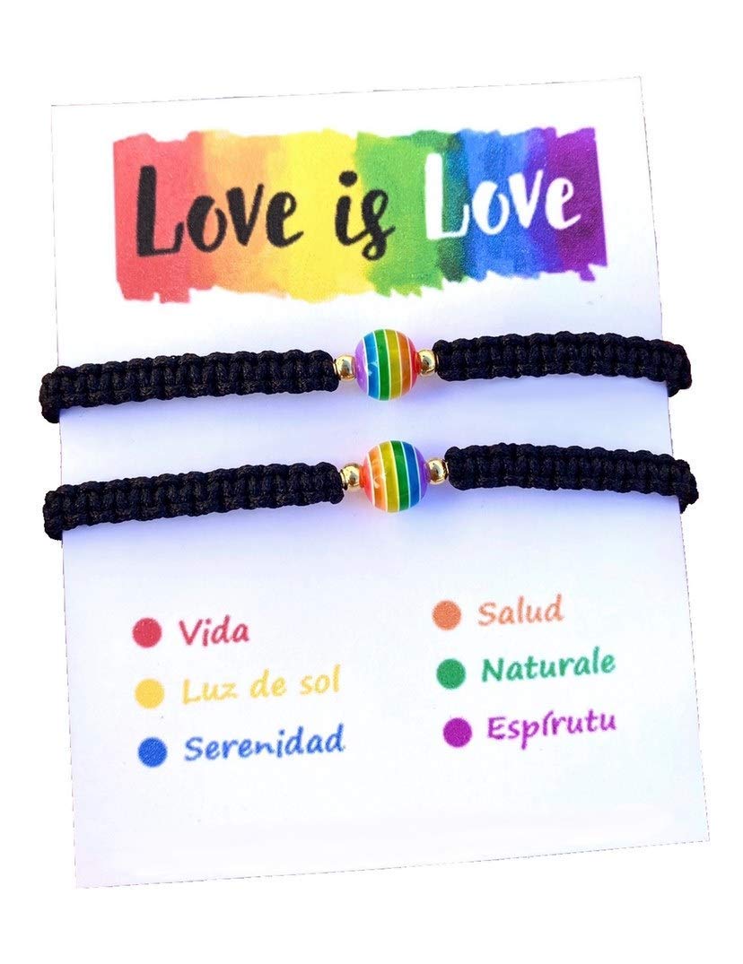 Pulseras LGBT pride arcoiris love pareja novios amor aniversario gay