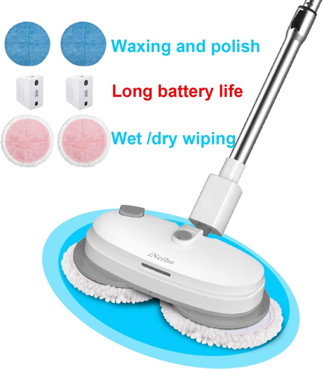 Cordless Eletric Mop Rechargeable 3 in 1 Spin Waxer Floor Sprayer Cleaner LED Headlight One-Hand Operation Labor-Saving Mop