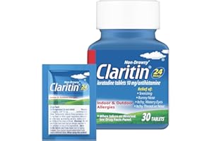 Claritin Allergy Medicine for Adults, 24-Hour Non-Drowsy Loratadine 10mg Pills, Antihistamine, 30 Tablets + 1ct On-The-Go Relief