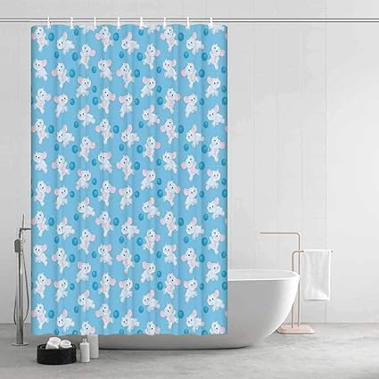 Amazon Com Elephants Decor Modern Shower Curtain Happy Elephant