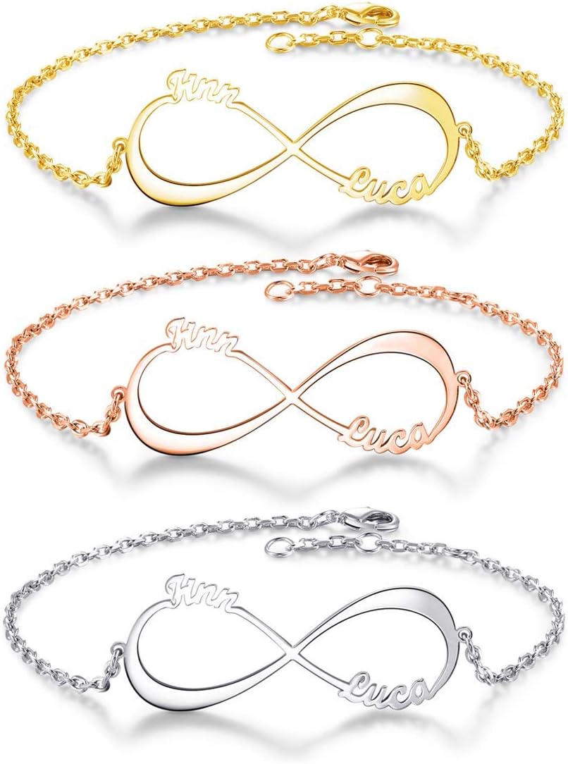 Personalized Women Name Bracelet or Anklet Bracelet Custom Made with Any Names for Women Girls Custom Name Charm Jewelry for Mothers Day