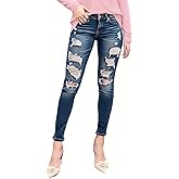 DeftSharp Women’s Casual Skinny Jeans - Comfort Stretch Denim Vintage Wash Jeans