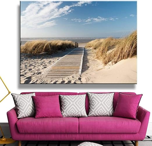 Acykm Pinturas Sobre Lienzo Arte De La Pared Vistas A La Playa