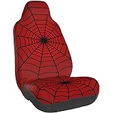 YANGDADA Red Spider Web Car Seat Cover, Full Set Front Bucket The Car Chair Cover Protectors Accessories