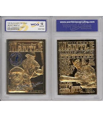 Amazon.com: Mickey Mantle 1996 23KT Gold Card Sculptured * 3-Time