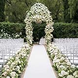 Healon Wedding Decorations White Aisle Runner 100 x 3 ft with Floral Print and Pull String for Xmas Christmas Thanksgiving