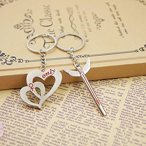 UltraZhyyne(TM)Lovers Keychain Love Heart and Arrow Key Ring Keyfob Couples Romantic Keychain Lover Gift Llavero EE